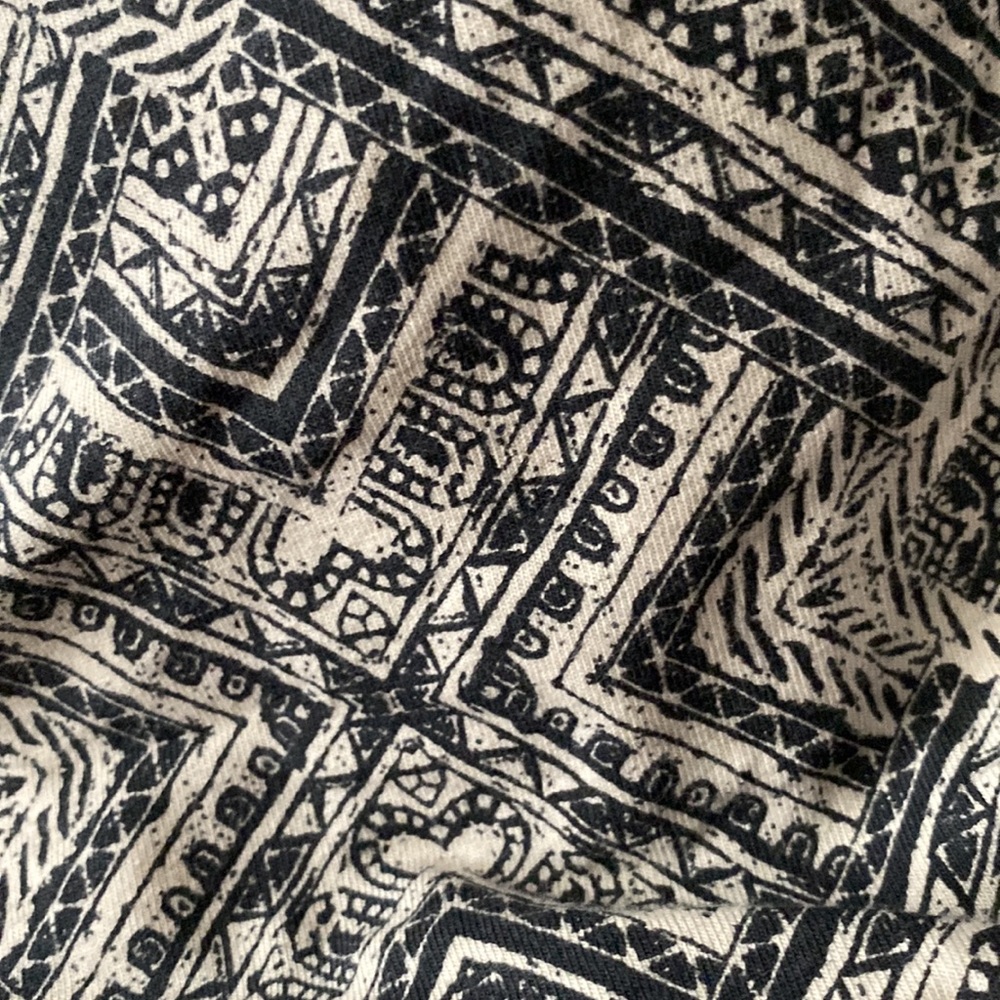 Tribal Print Black & Off White Strapless Mini Dress - Picture 8 of 9